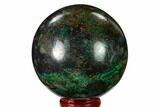 Polished Malachite & Chrysocolla Sphere - Peru #156477-1